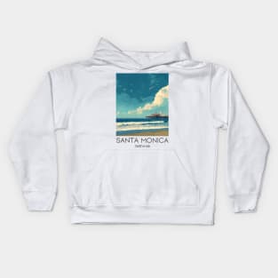 A Vintage Travel Illustration of Santa Monica - California - US Kids Hoodie